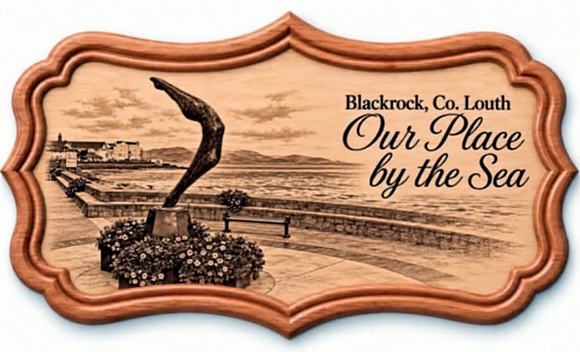 Concept design: Blackrock landmark plaque in a carved frame
